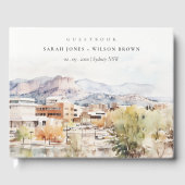 Colorado Springs, Colorado Watercolor Wedding ゲストブック (正面)