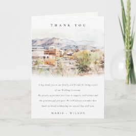 Colorado Springs, Colorado Watercolor Wedding サンキューカード