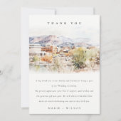 Colorado Springs, Colorado Watercolor Wedding サンキューカード (正面)