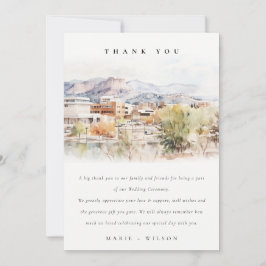 Colorado Springs, Colorado Watercolor Wedding サンキューカード