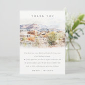 Colorado Springs, Colorado Watercolor Wedding サンキューカード (スタンド正面)