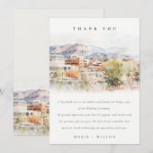 Colorado Springs, Colorado Watercolor Wedding サンキューカード (正面/裏面)