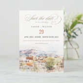 Colorado Springs, Colorado Watercolor Wedding セーブザデート (スタンド正面)