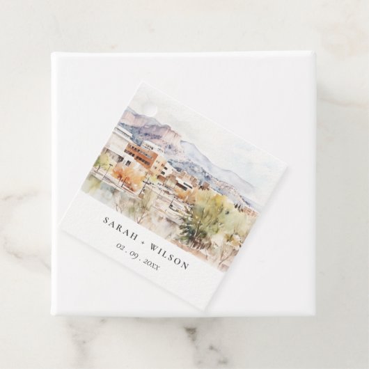Colorado Springs, Colorado Watercolor Wedding フェイバータグ (インサイチュ)