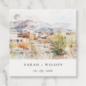 Colorado Springs, Colorado Watercolor Wedding フェイバータグ (正面)