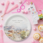 Colorado Springs, Colorado Watercolor Wedding ペーパープレート (パーティー)
