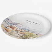 Colorado Springs, Colorado Watercolor Wedding ペーパープレート (アングル)
