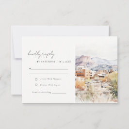 Colorado Springs, Colorado Watercolor Wedding 出欠カード