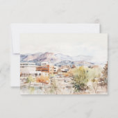 Colorado Springs, Colorado Watercolor Wedding 出欠カード (裏面)