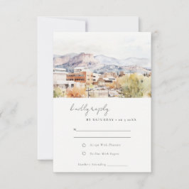 Colorado Springs, Colorado Watercolor Wedding 出欠カード