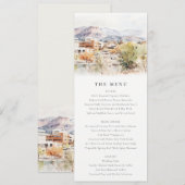 Colorado Springs, Colorado Watercolor Wedding Menu 招待状 (正面/裏面)