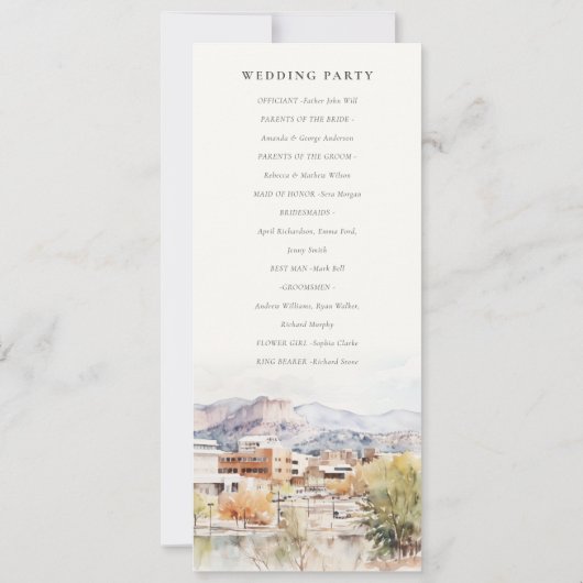 Colorado Springs, Colorado Wedding Program 招待状 (裏面)