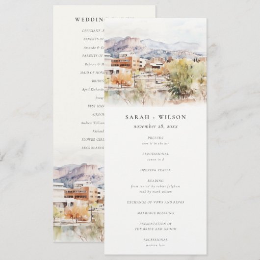 Colorado Springs, Colorado Wedding Program 招待状 (正面/裏面)