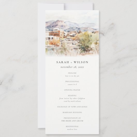 Colorado Springs, Colorado Wedding Program 招待状 (正面)