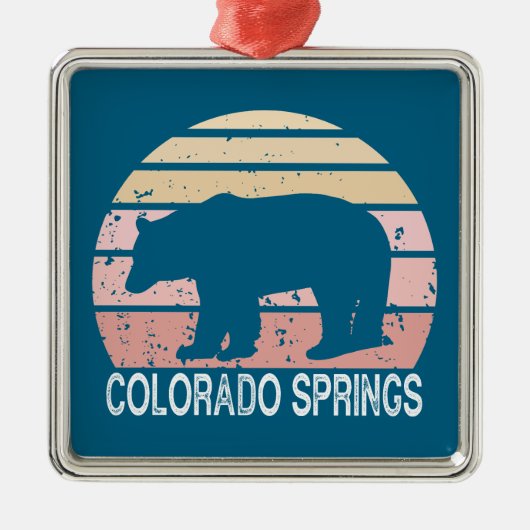 Colorado Springs Retro Bear メタルオーナメント (正面)