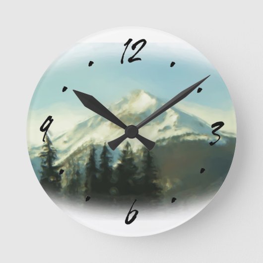 Colorado Summit County mountain scene wall clock ラウンド壁時計 (正面)
