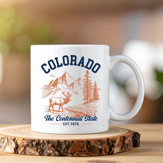 Colorado The Centennial State | Deer & Mountain コーヒーマグカップ