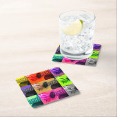 Colorblind Guitar - Kaliediscope - Coaster スクエアペーパーコースター (インサイチュ)