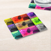 Colorblind Guitar - Kaliediscope - Coaster スクエアペーパーコースター (アングル)