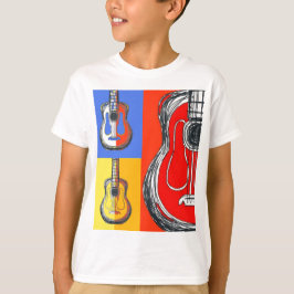 Colorblockのギターの子供のTシャツ Tシャツ