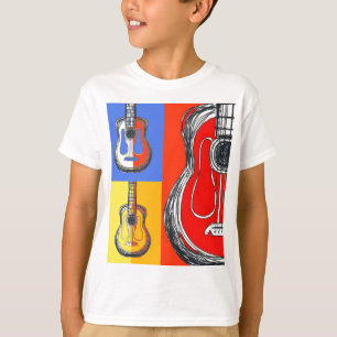Colorblockのギターの子供のTシャツ Tシャツ