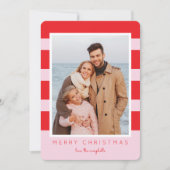 Colorblockのストライプクリスマスフォトカード シーズンカード (正面)