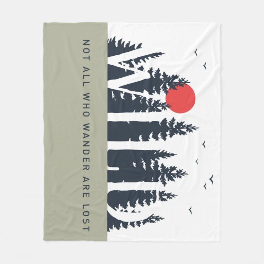 Colorblockを歩き回る自然モダン全員 フリースブランケット (正面)