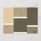 Colorblockカラフル Brown Tones日付を保存 ポストカード (裏面)