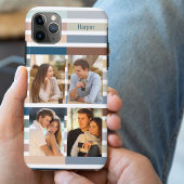 Colorblockストライプ4写真と名前 Case-Mate iPhoneケース