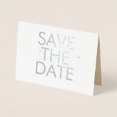 Colorblockハート日付の写真カードを保存 箔カード (正面)