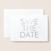 Colorblockハート日付の写真カードを保存 箔カード (封筒付き正面)