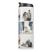 Colorblockモノグラムファミリーフォトコラージュ | ブルー タンブラー (回転右)