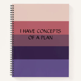 Colorblock横モダンブルーストライプモノグラム ノートブック