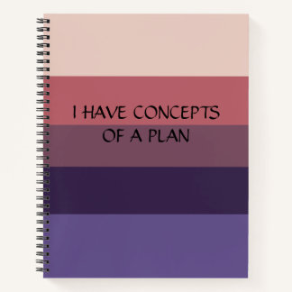 Colorblock横モダンブルーストライプモノグラム ノートブック