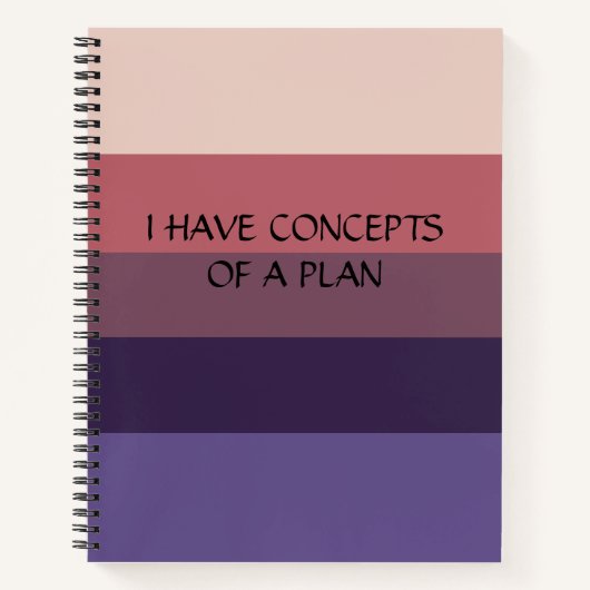 Colorblock横モダンブルーストライプモノグラム ノートブック (正面)