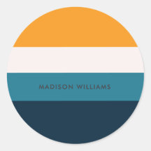 Colorblock水平ストライプクラシックラウンドステッキ