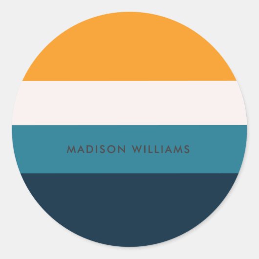 Colorblock水平ストライプクラシックラウンドステッキ ラウンドシール (正面)