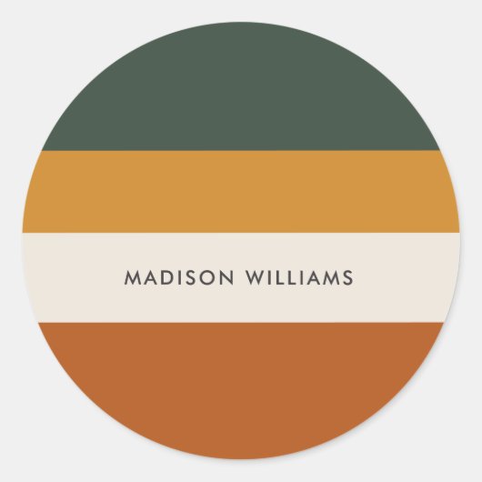 Colorblock水平ストライプクラシックラウンドステッキ ラウンドシール (正面)