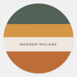 Colorblock水平ストライプクラシックラウンドステッキ ラウンドシール