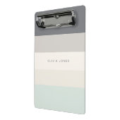 Colorblock水平ストライプグレー&ベージュモノグラム ミニクリップボード (アングル2)