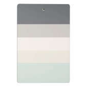 Colorblock水平ストライプグレー&ベージュモノグラム ミニクリップボード (裏面)