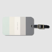 Colorblock水平ストライプグレー&ベージュモノグラム ラゲッジタグ (正面横)