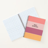 Colorblock水平ストライプピンク&オレンジ ノートブック (内部)