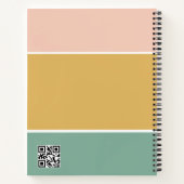 Colorblock水平ストライプピンク ノートブック (裏面)