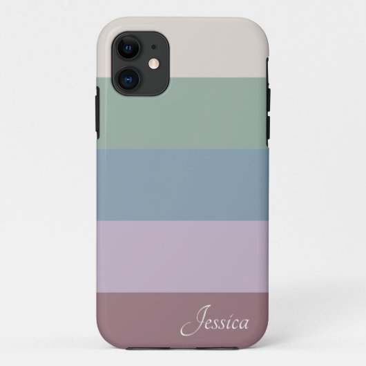 Colorblock水平ストライプ文字 Case-Mate iPhoneケース (裏面)