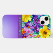 Colorblock水平フローラ(名前カラフル) Case-Mate iPhoneケース (裏面 (横))