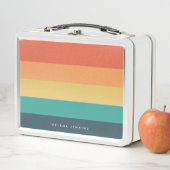 Colorblock水平モノグラストライプのムカラフル メタルランチボックス (インサイチュ)