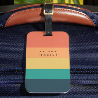 Colorblock水平モノグラストライプのムカラフル ラゲッジタグ