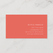 Colorblock赤はっきりしたミニマモダンリストシンプル 名刺 (裏面)