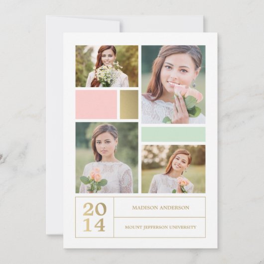 Colorblock |の卒業のパーティの招待状 招待状 (正面)